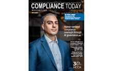 Peter Khoury Cover of Compliance Today Magazine